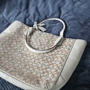 Women's Handbag Coach Cream Sequine